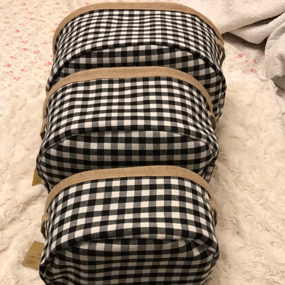 Robert Stanley Other - Fall Black and white Gingham burlap soft baskets